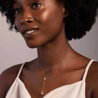 2-Stone Waterdrop Moissanite Y-Style Pendant Necklace for Women – 1.5CTTW D Color VVS1, Certified 925 Sterling Silver Tassel Chain