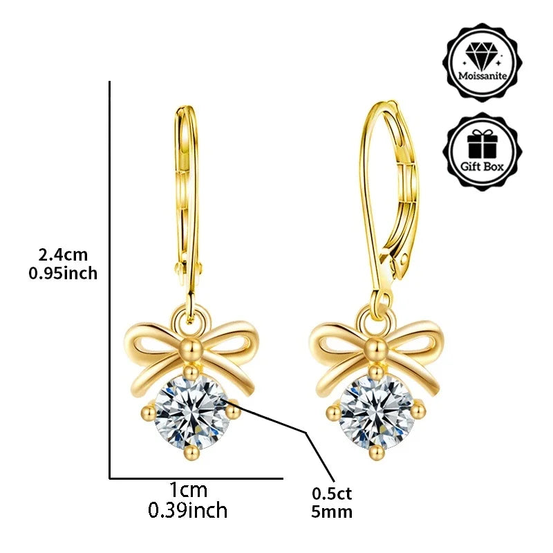 1 Carat Moissanite Hoop Earrings for Women – Hypoallergenic 18K Gold Plated Christmas Gift Jewelry