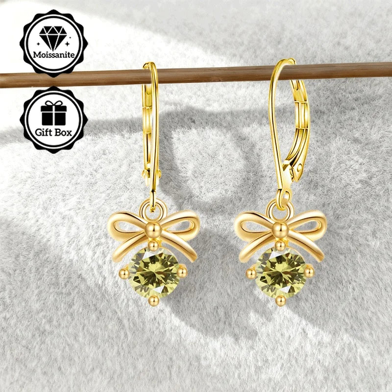 1 Carat Moissanite Hoop Earrings for Women – Hypoallergenic 18K Gold Plated Christmas Gift Jewelry