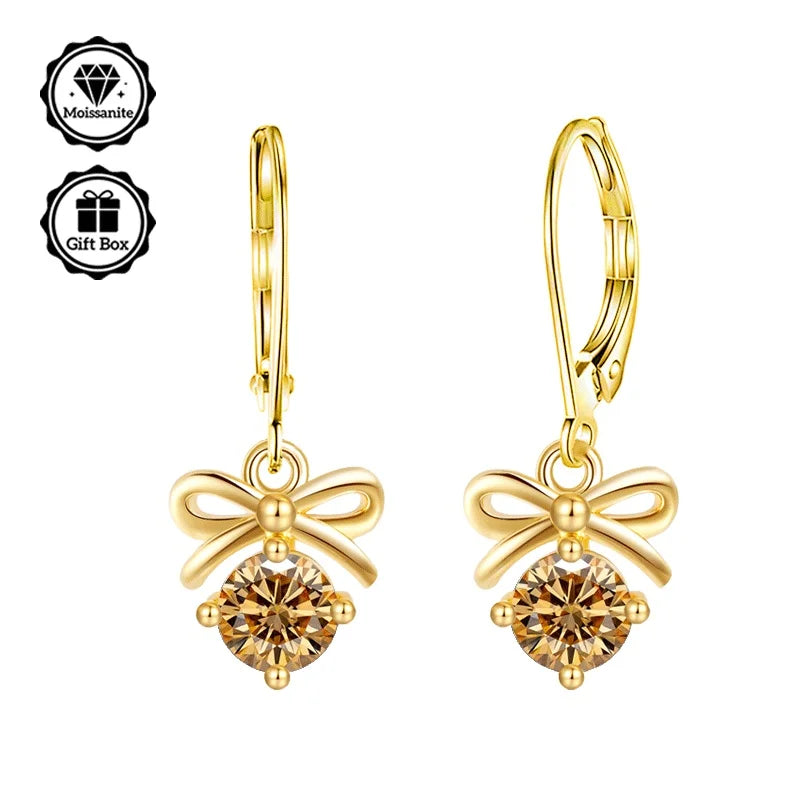 1 Carat Moissanite Hoop Earrings for Women – Hypoallergenic 18K Gold Plated Christmas Gift Jewelry