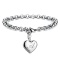 New 925 Sterling Silver Heart Letter Chain Bracelet for Women – Elegant Party & Wedding Jewelry Gift