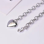 New 925 Sterling Silver Heart Letter Chain Bracelet for Women – Elegant Party & Wedding Jewelry Gift